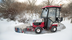 ventrac snow tractor broom sidewalk removal cab brooms tractors articulating power blowers rotating clearing 2067 compact press sweepers supply designed